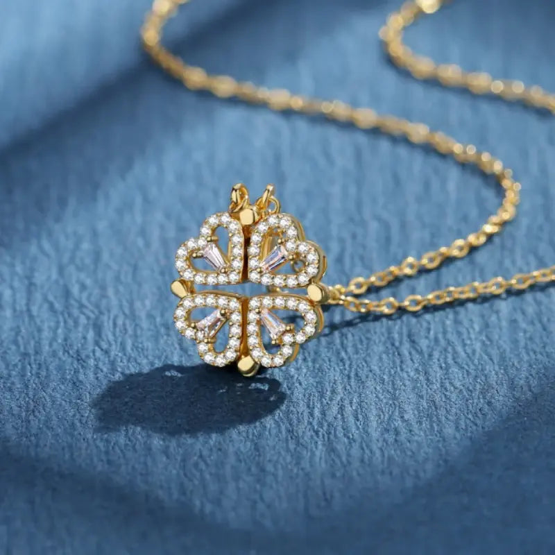 316l Edelstahl Liebe Magnetische Anhänger Halskette Für Frauen Klee Halskette Herzförmige Klee Halskette Anhänger Schmuck Geschenk