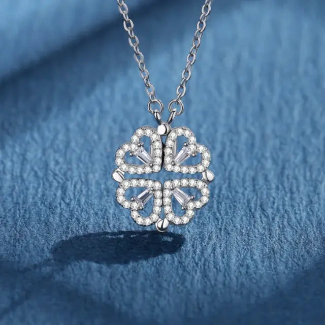 316l Edelstahl Liebe Magnetische Anhänger Halskette Für Frauen Klee Halskette Herzförmige Klee Halskette Anhänger Schmuck Geschenk