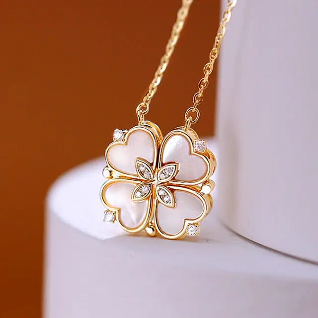 316l Edelstahl Liebe Magnetische Anhänger Halskette Für Frauen Klee Halskette Herzförmige Klee Halskette Anhänger Schmuck Geschenk